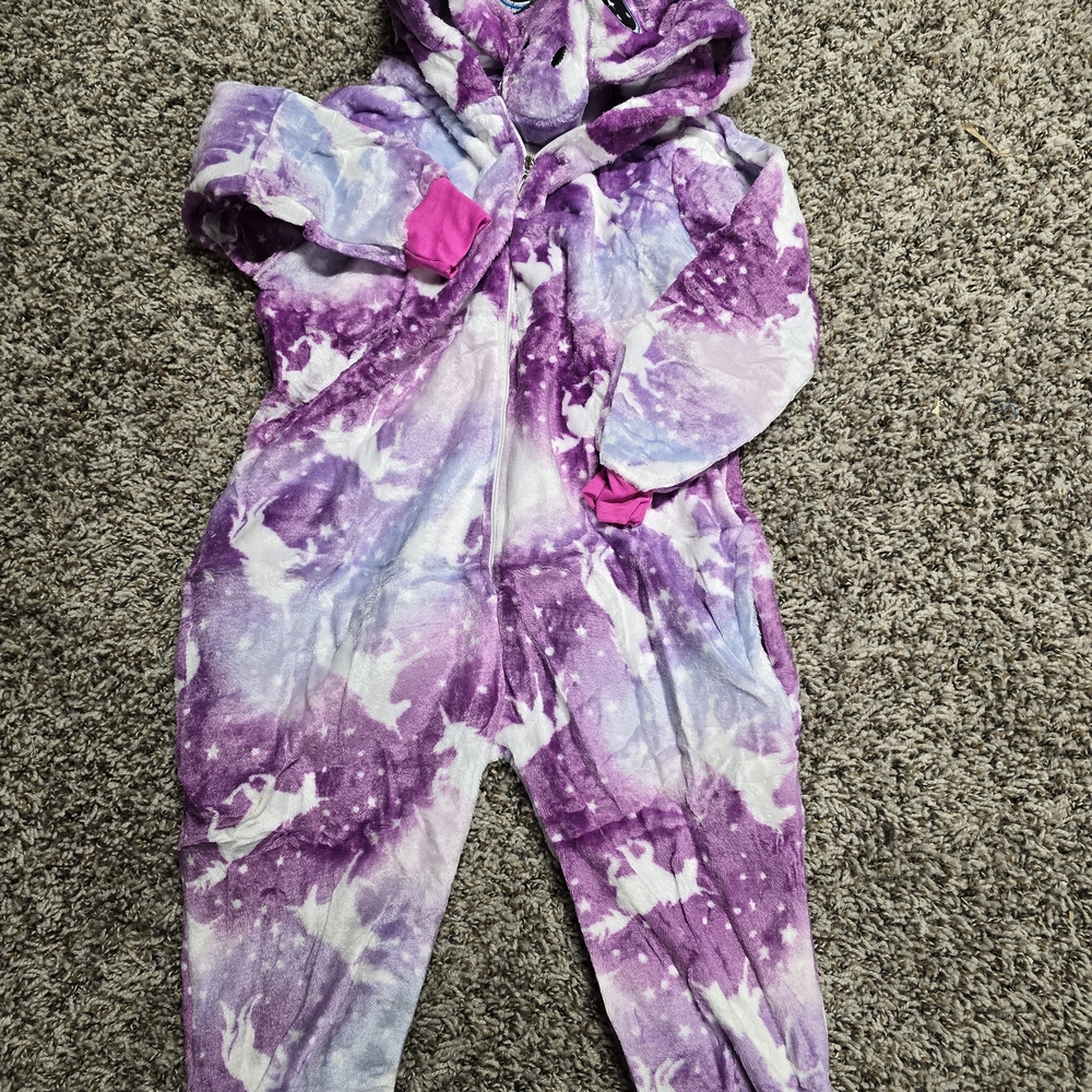 Purple and Pink Kids Unicorn Bodysuit
